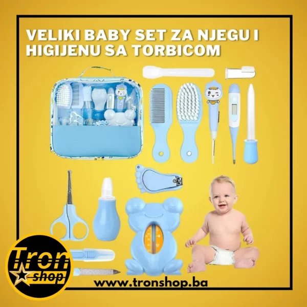Veliki baby set za njegu i higijenu sa torbicom