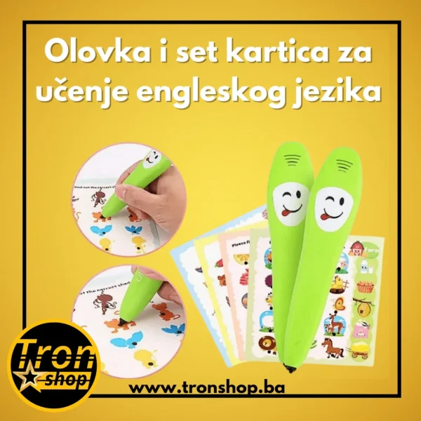 Olovka i set kartica za učenje engleskog jezika