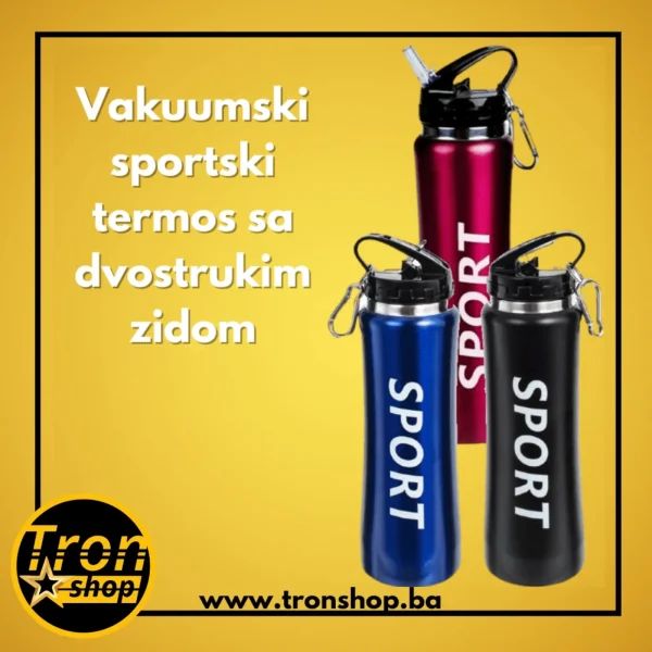 Vakuumski sportski termos sa dvostrukim zidom