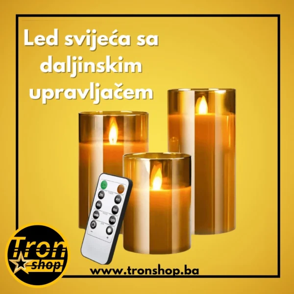 Led svijeća sa daljinskim upravljačem