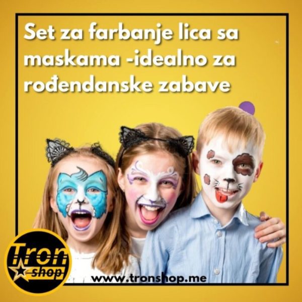 Set za farbanje lica sa maskama -idealno za rođendanske zabave