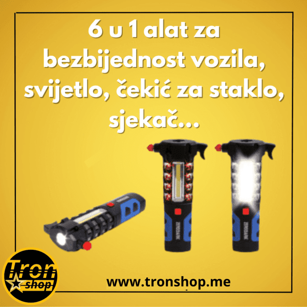 6u1 Alat za bezbijednost vozila svijetlo, čekić za staklo, sjekač…