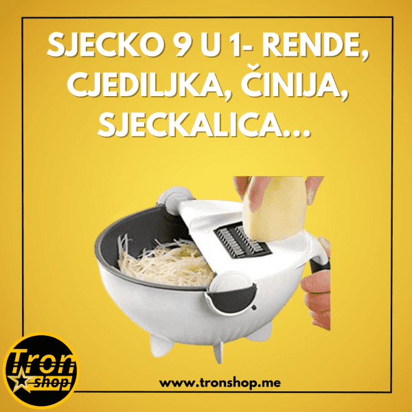 Sjecko 9u1 – rende, cjediljka, činija, sjeckalica…