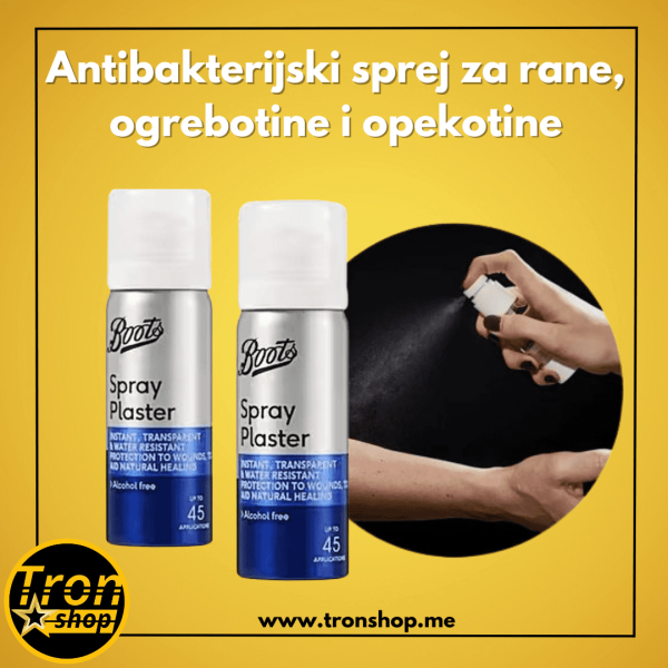 Antibakterijski sprej za rane, ogrebotine i opekotine