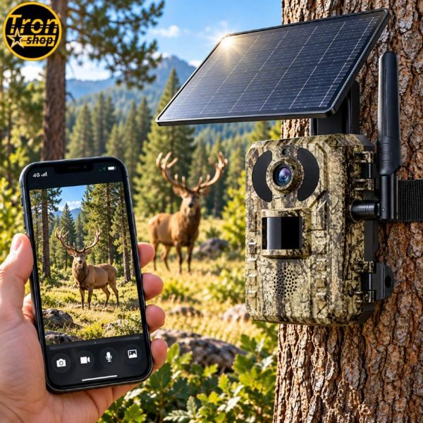 AI Lovačka Kamera sa Solarnim Panelom - 4G kamuflažna Kamera za Lov