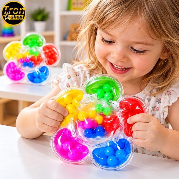 Montessori Edukativna Igračka za Decu – Razvrstavanje Kuglica po Bojama